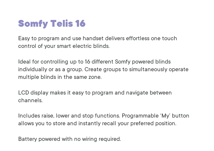 Somfy Telis 16 RTS - Motorised Blind Accessory - Image 4